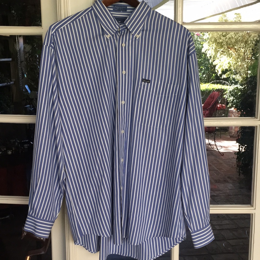 Faconnable XL Button down casual dress shirt blue